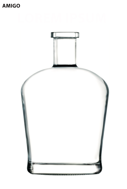 750ML Glass Bottle With Glass Cap For Rum, Whiskey