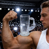 590ml Muscular Arm Handle Beer Mug, Creative Barware Glass