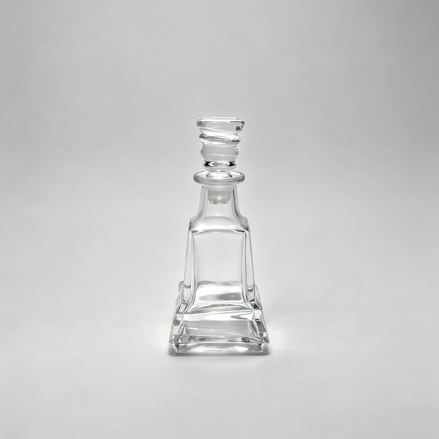 Pyramid Shape Clear Glass Bottle With Specail Stopper Perfume Cosmetics Chemicals Glassware